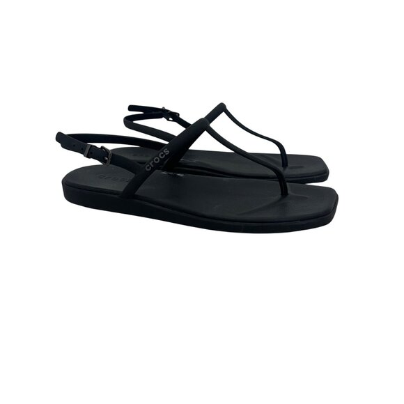 Crocs Miami Thong Black Flip Flop Heel Strap Sandals Shoes 209793 Womens size 10 - Picture 1 of 8
